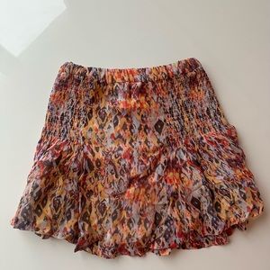 IRO Orchid Printed Smocked Voile Skirt